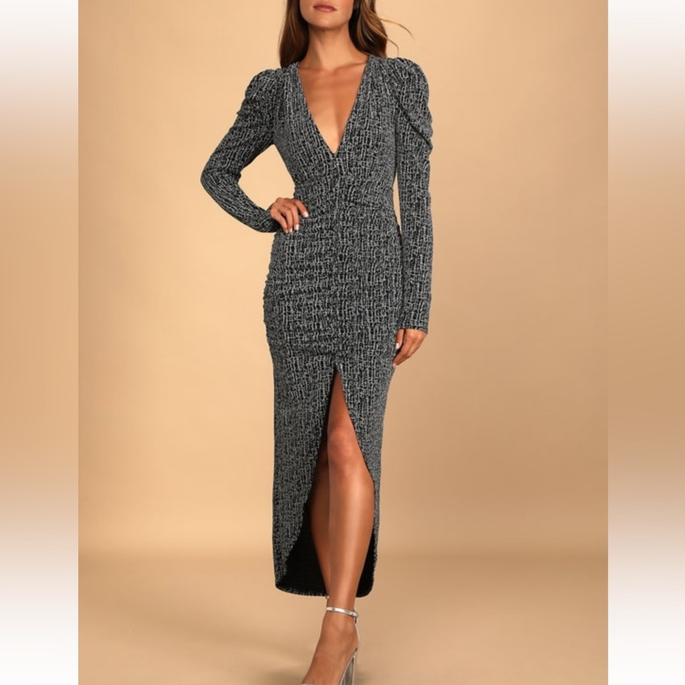 Lulu Metallic Ruched Gown